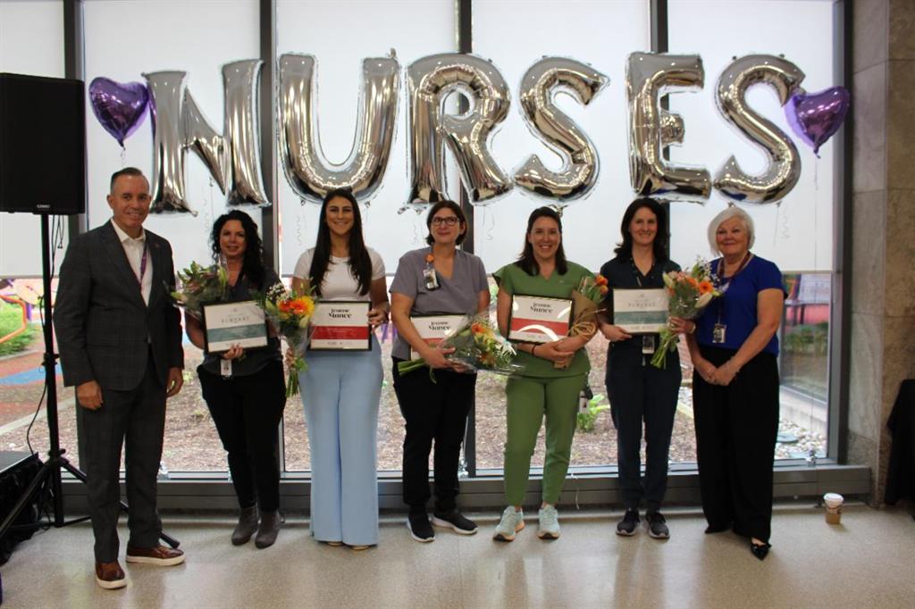 HDGH's 2025 Jeanne Mance Extraordinary Nursing Care Award and Lori Dupont Bursary award recipients.